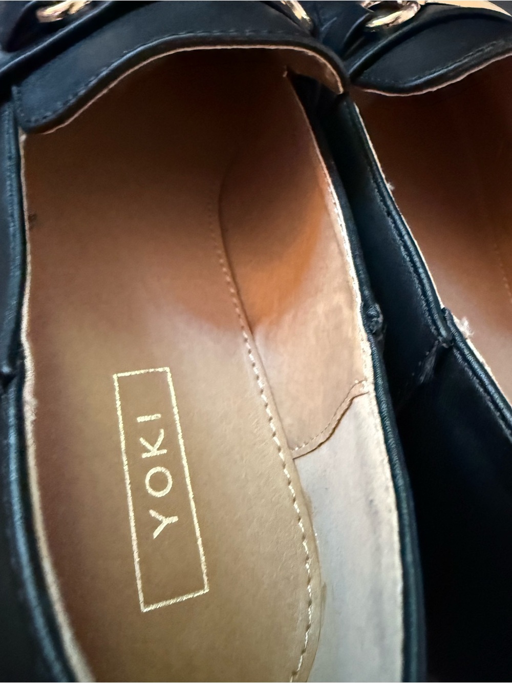 BNIB Yoki Chaslie-15 Black Loafers with Gold Horsebit size 7 - Picture 7 of 10